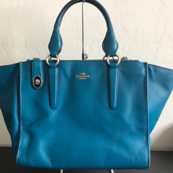 Coach Handbags - Coach turquoise  leather handbag
